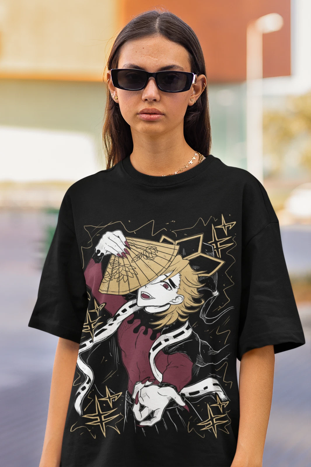 Doma Kimetsu no Yaiba T-Shirt Demon Slayer Tanjiro Unisex Black shirt All Size