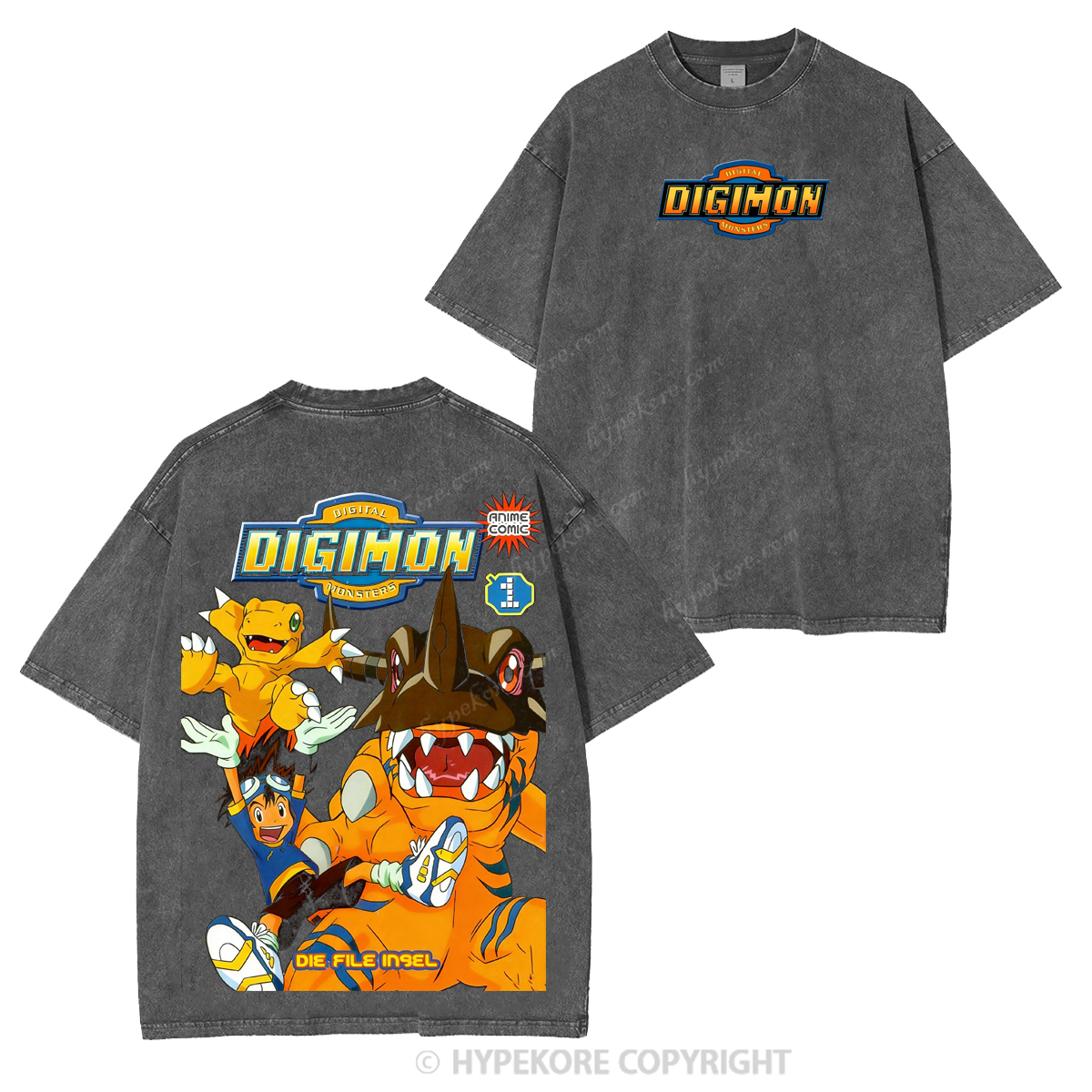 digimon Unisex Washed T-shirt