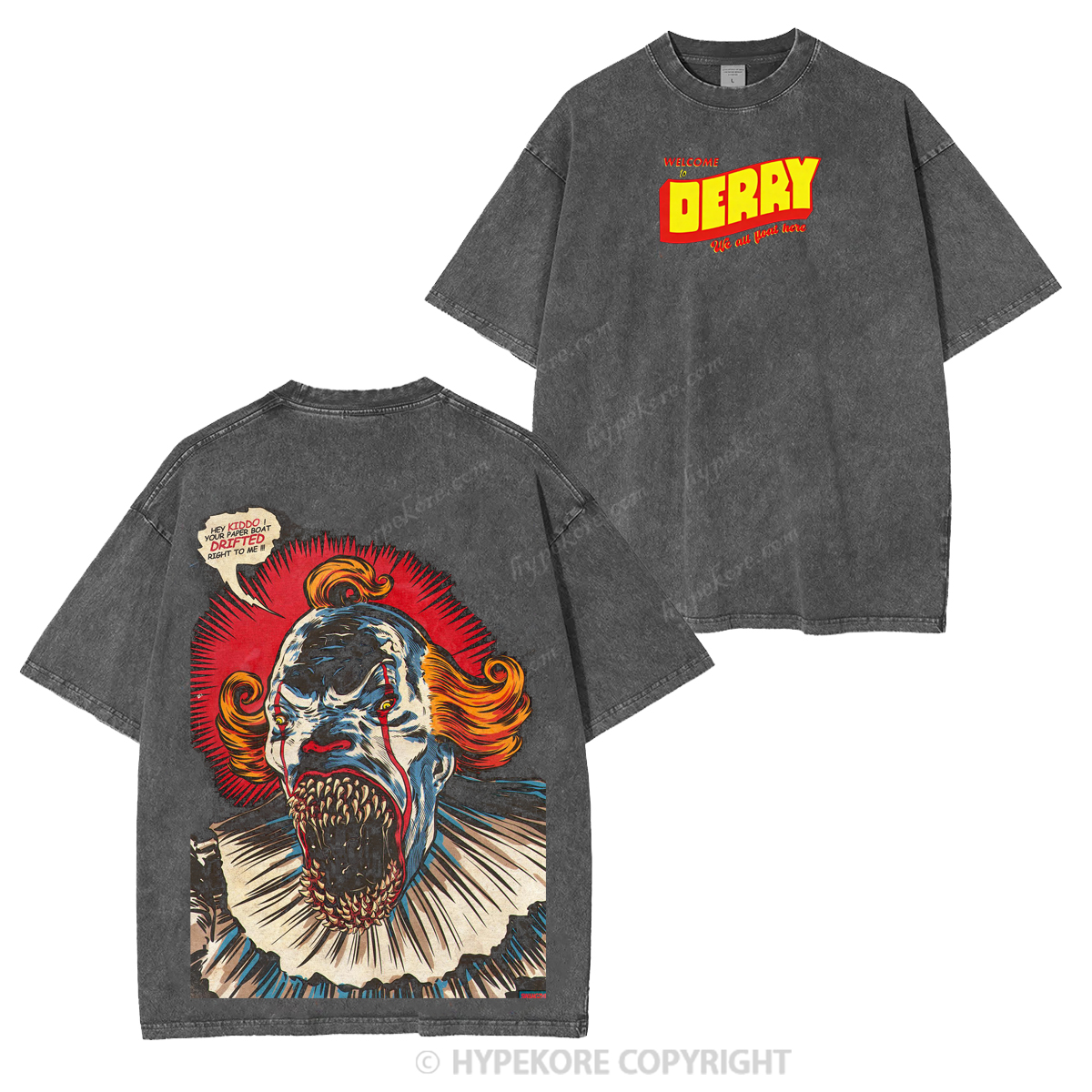 It Welcome To Derry The Curse Begins Pennywise Awakes Unisex Washed T-shirt