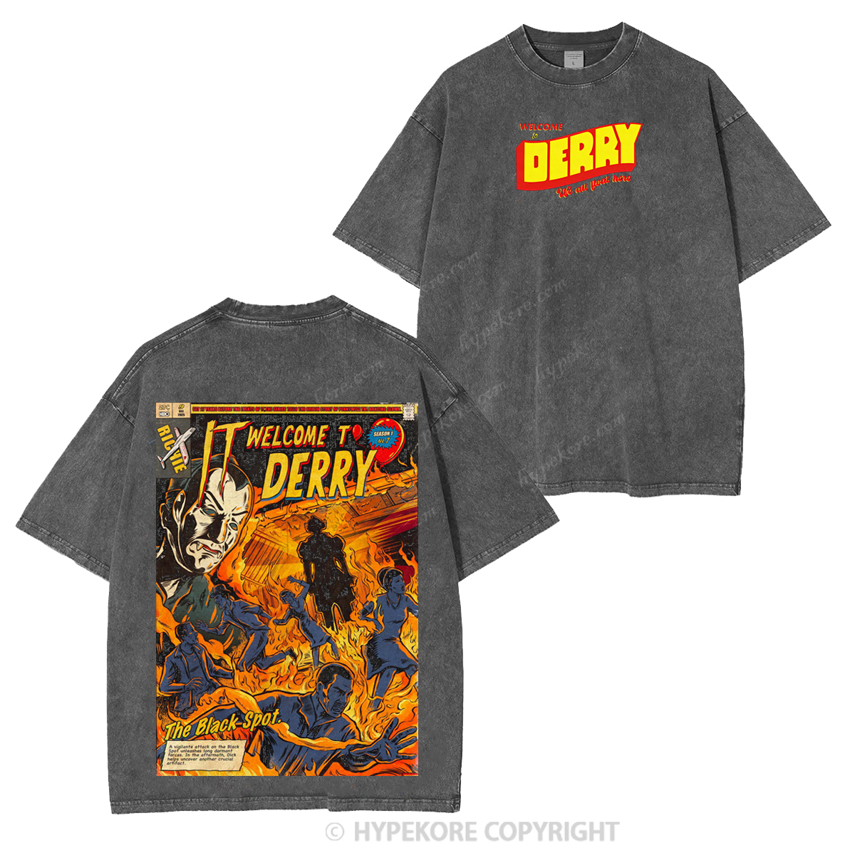 It Welcome To Derry The Curse Begins Pennywise Awakes Unisex Washed T-shirt