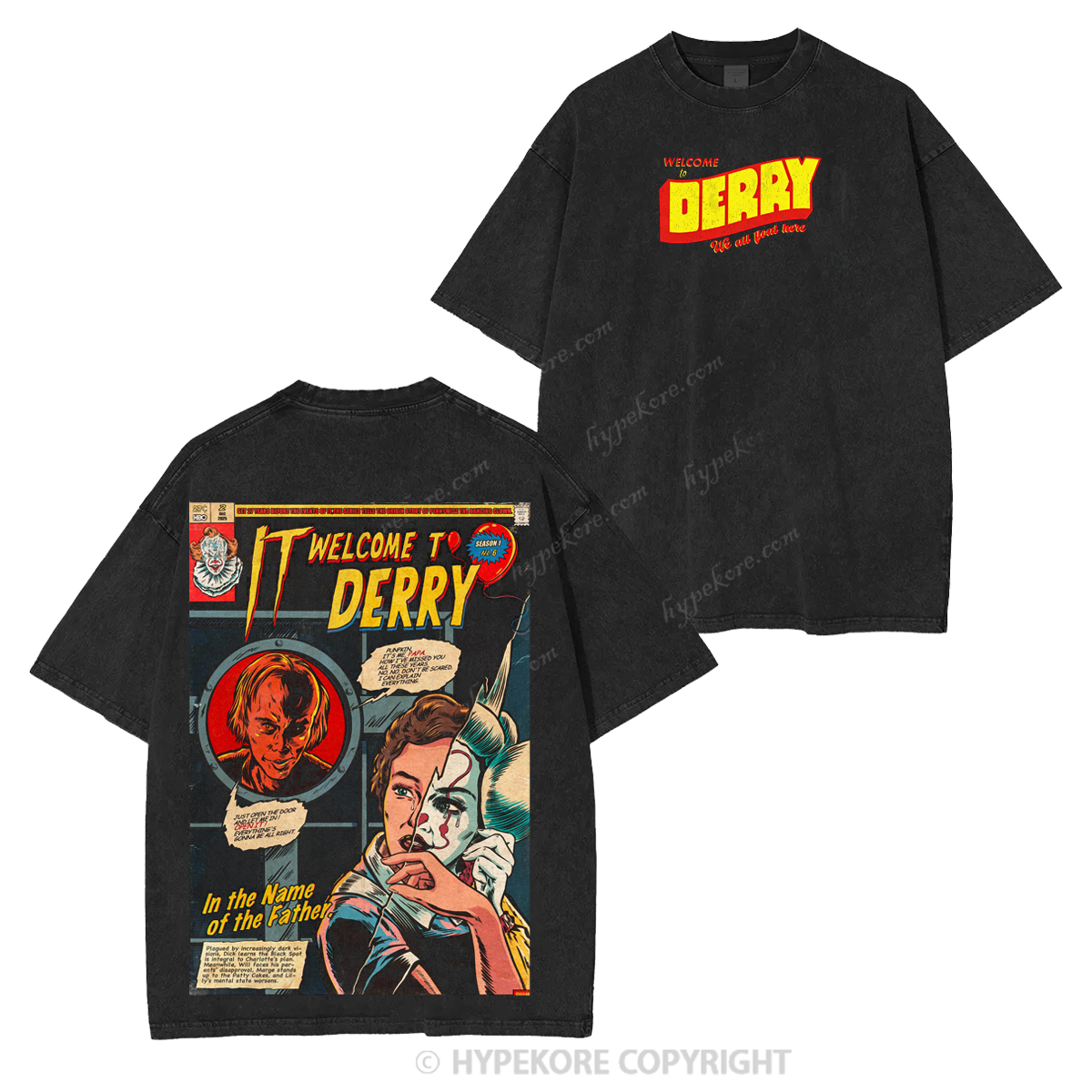 It Welcome To Derry The Curse Begins Pennywise Awakes Unisex Washed T-shirt