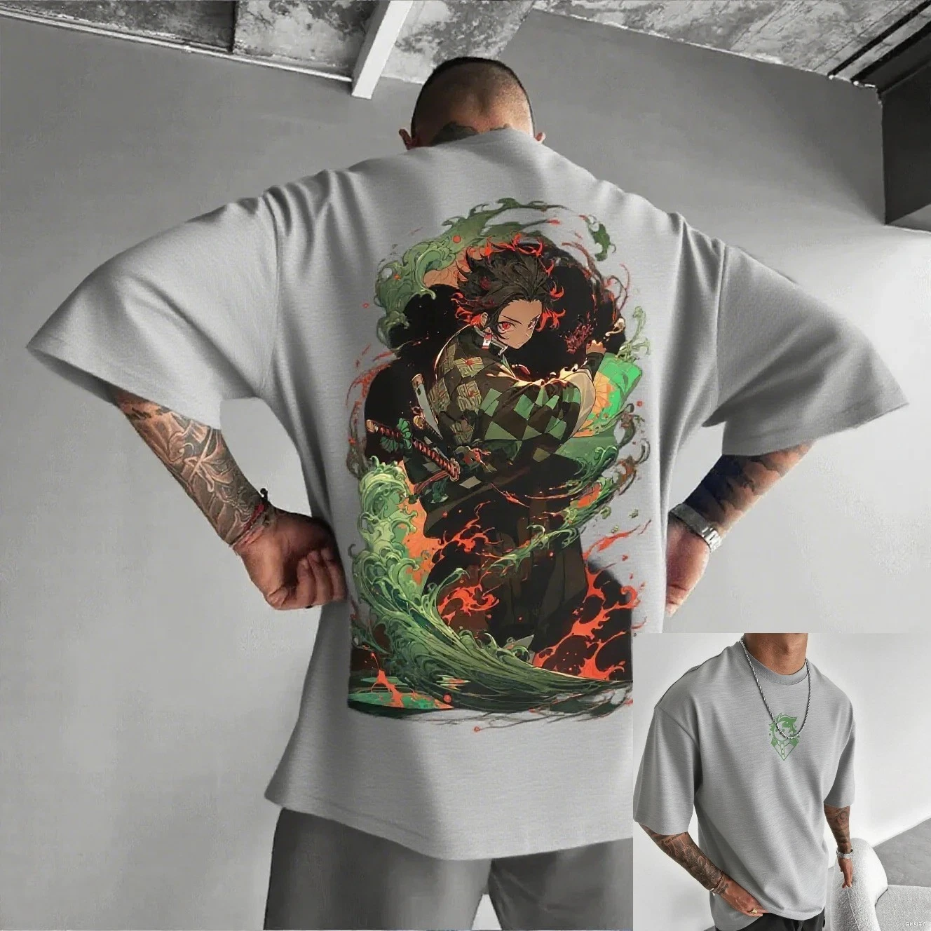 Demon Slayer Kimetsu No Yaiba Anime Graphic T-shirt Unisex Men's Causal T-shirt