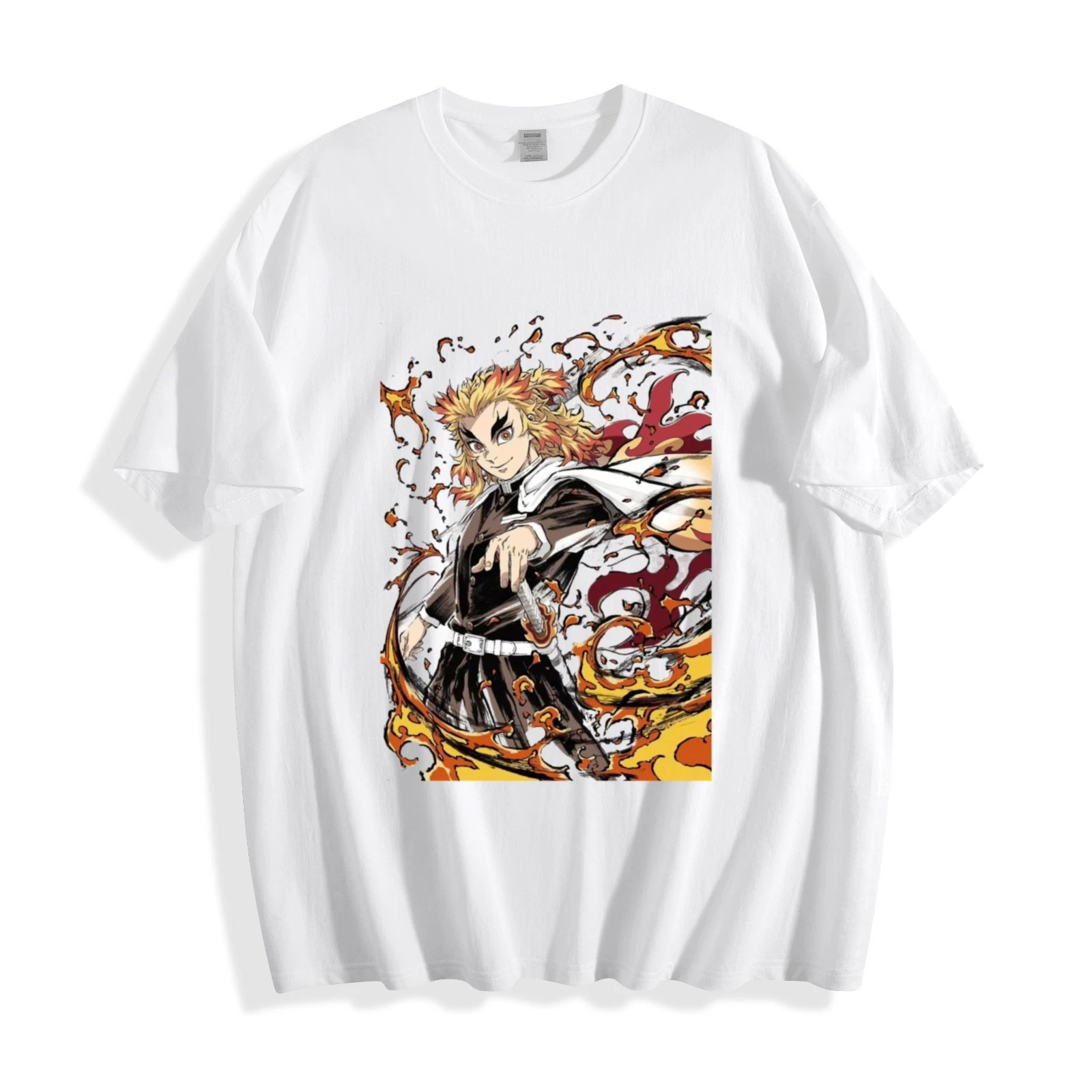 Demon Slayer Kyojuro Rengoku Flame T-Shirt - Fiery Hero Design Unisex Tee