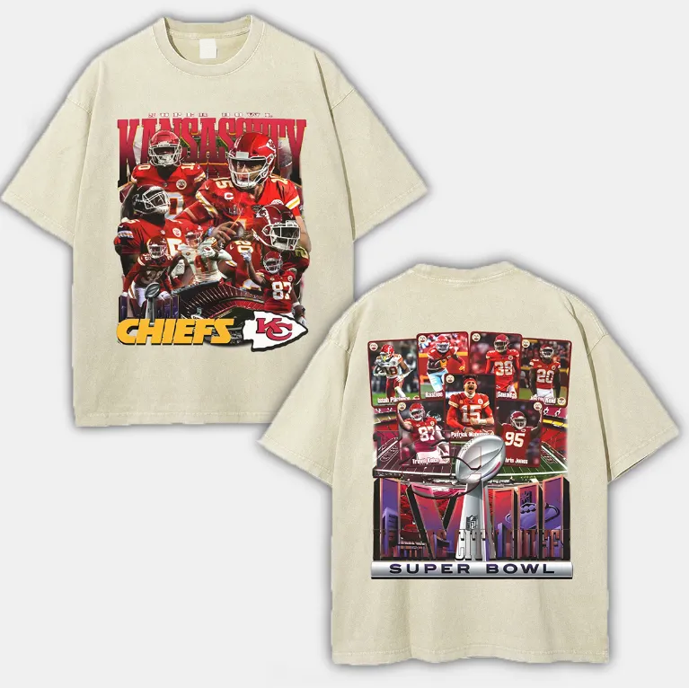 T-Shirt KC CHIEFS - SB LVIII Graphic TEE Ultra Cotton Washed | TIDESENCE