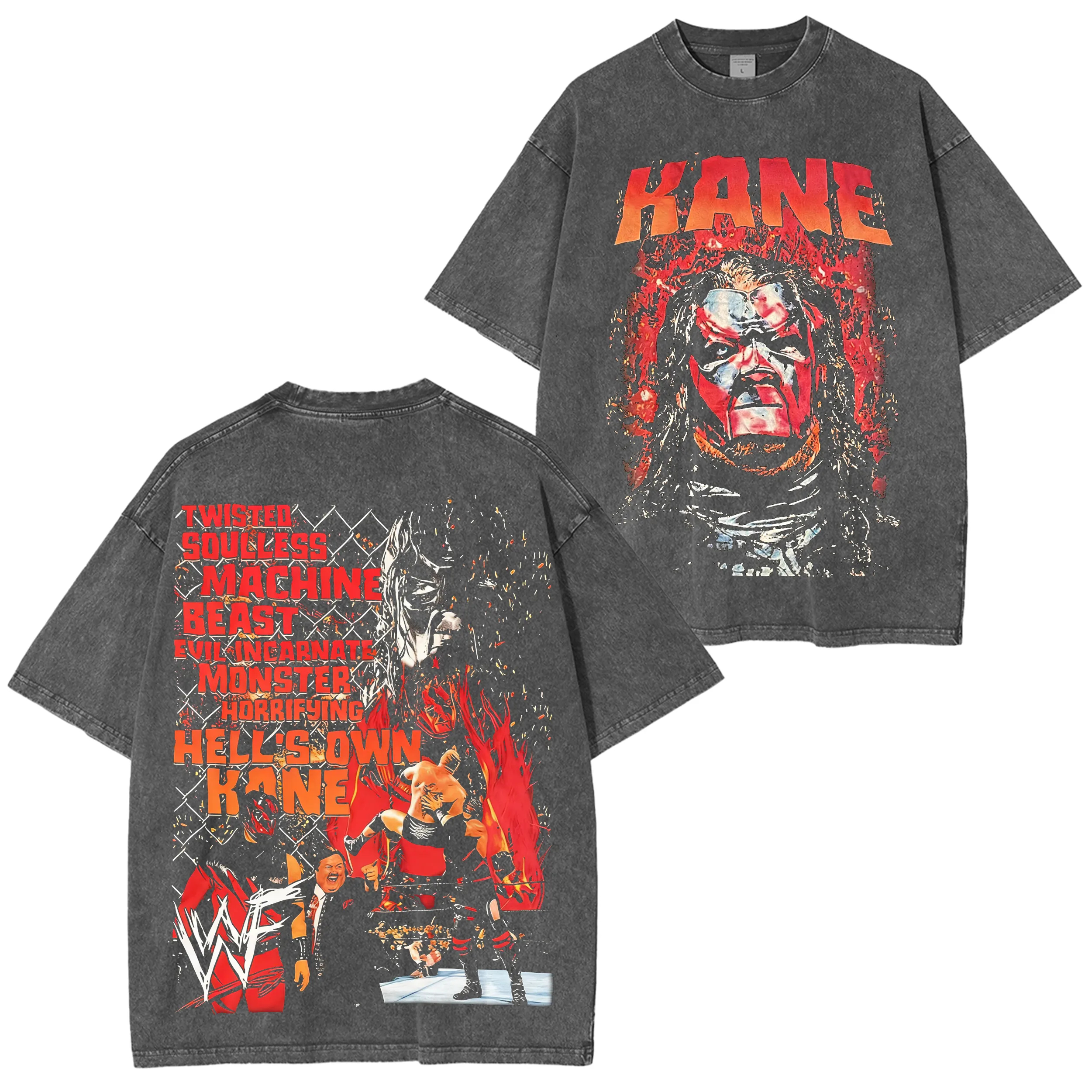 Retro Kane WWE Washed T-shirt/Crew Neck/Hoodie