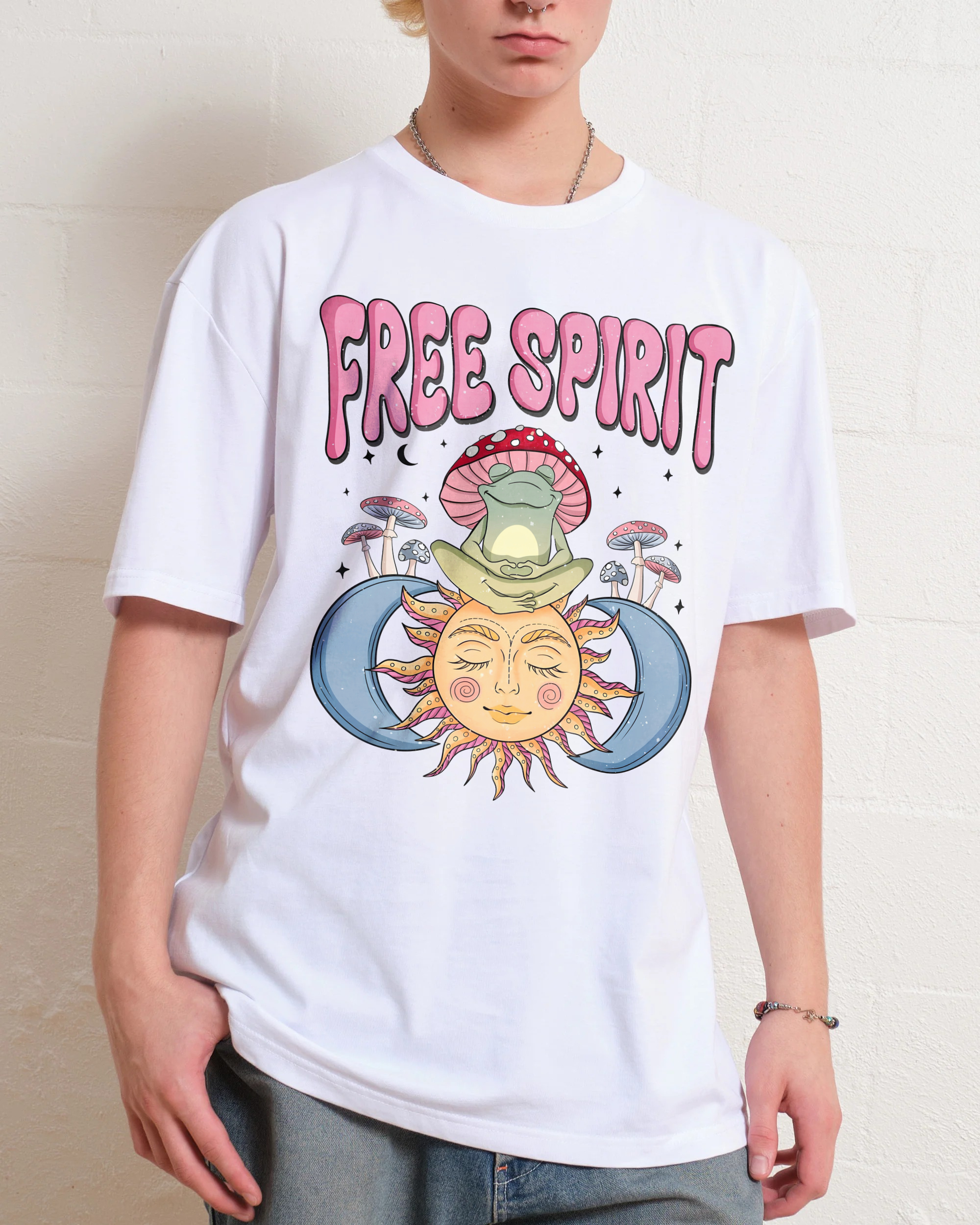 Cotton T-Shirt | Hippie Sun Free Spirit Unisex Fit | TIDESENCE