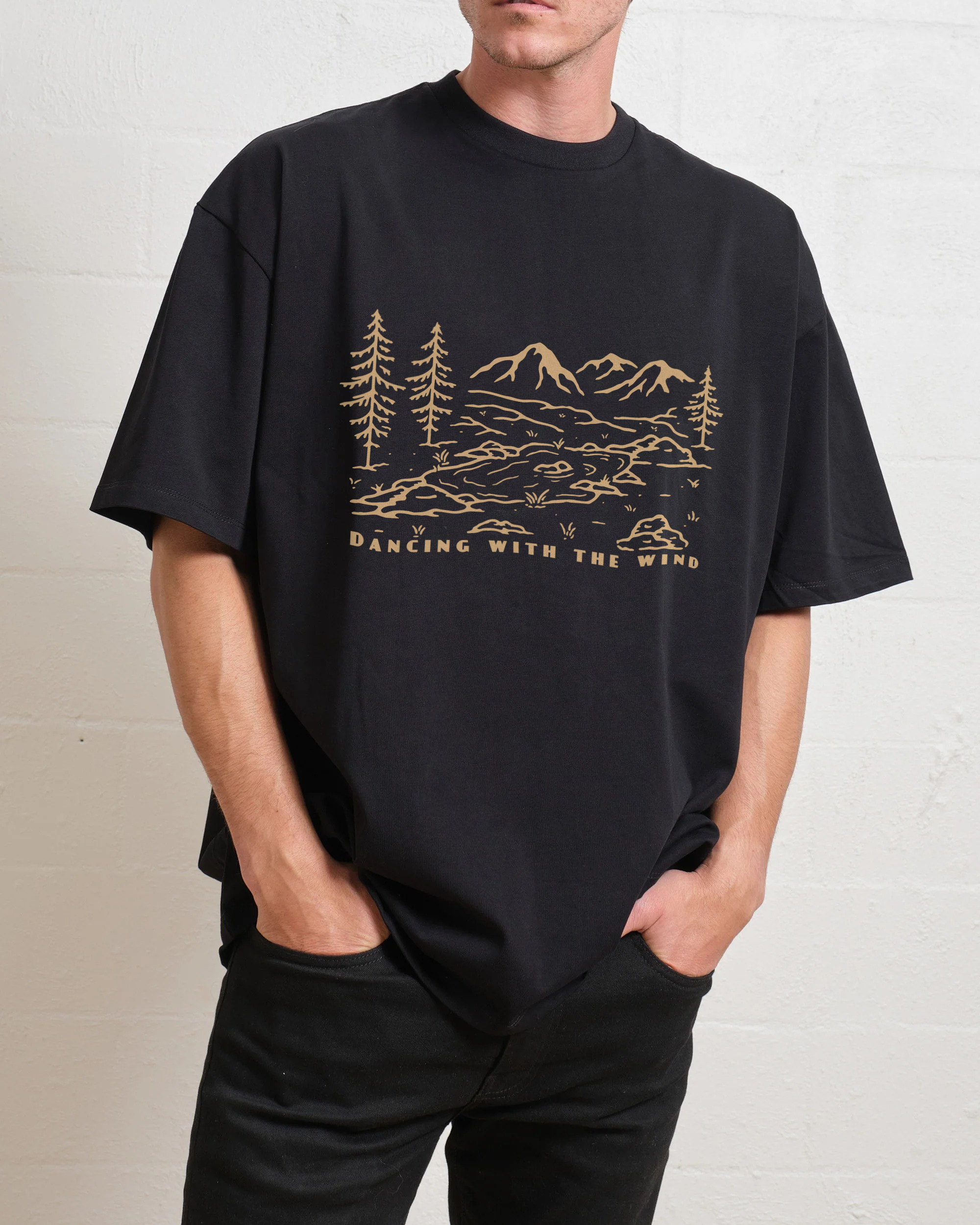 Cotton T-Shirt | Landscape Unisex Fit Dancing With The Wind | TIDESENCE