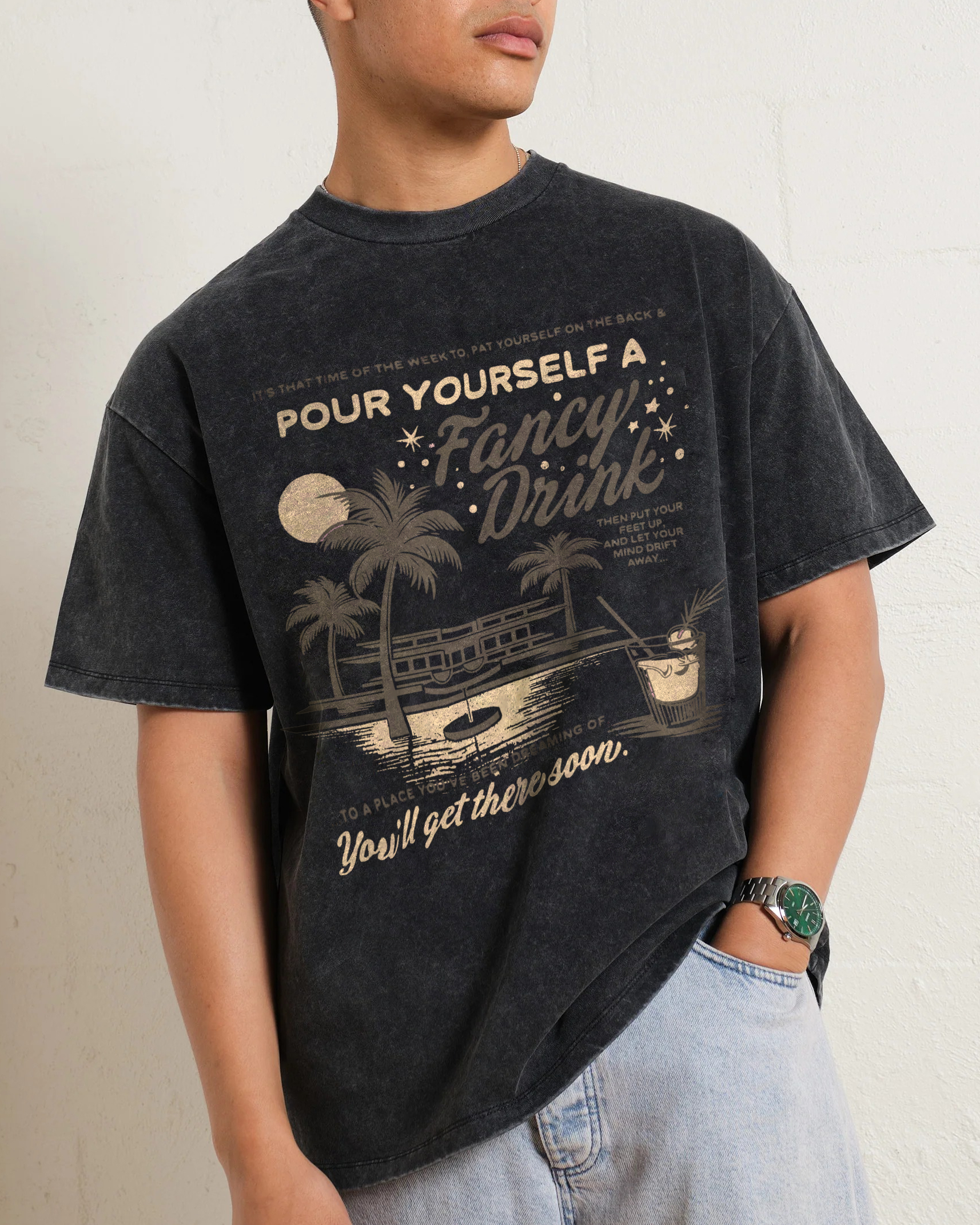Washed T-Shirt | Unisex Fit Landscape Surf TEE | TIDESENCE