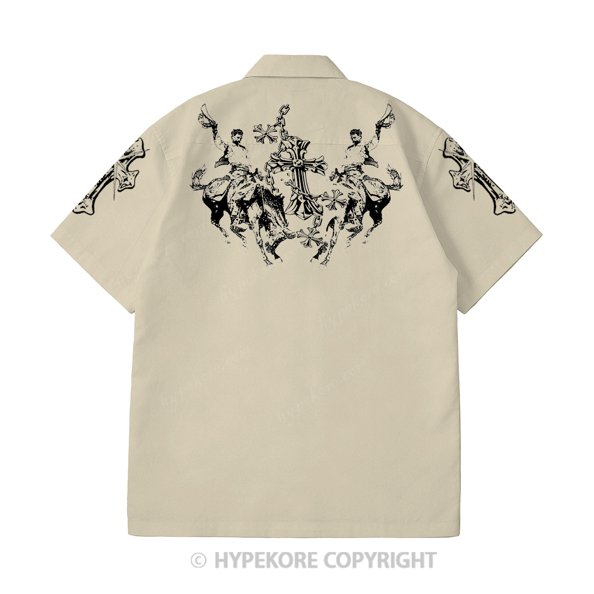 Crusader Knight Cuban collar short-sleeved shirt