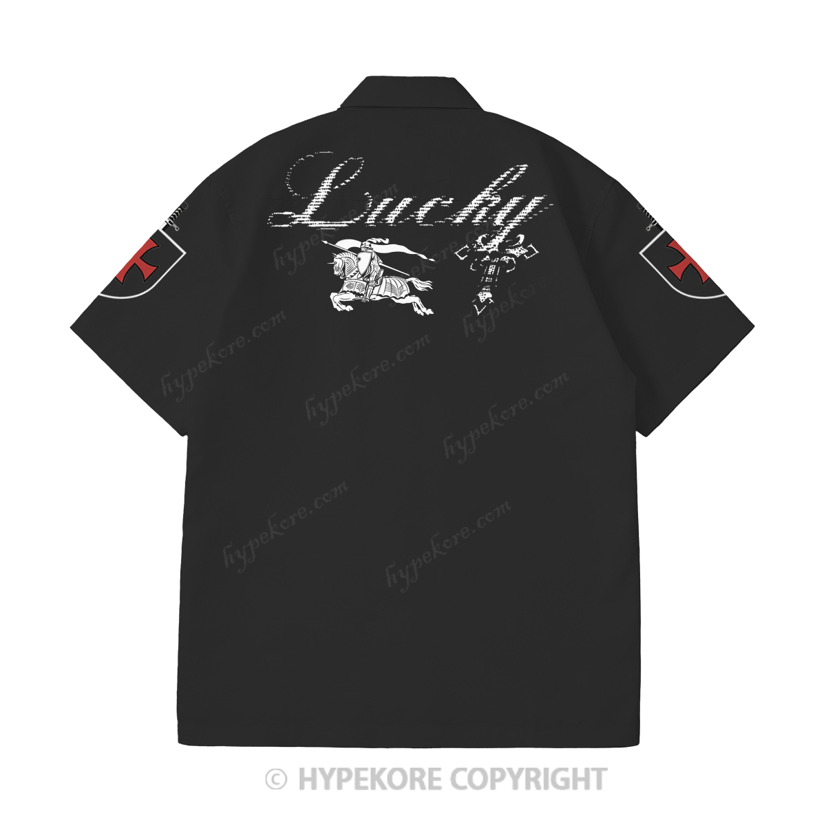 Crusader Knight Cuban collar short-sleeved shirt