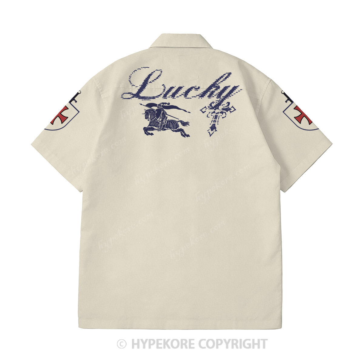 Crusader Knight Cuban collar short-sleeved shirt