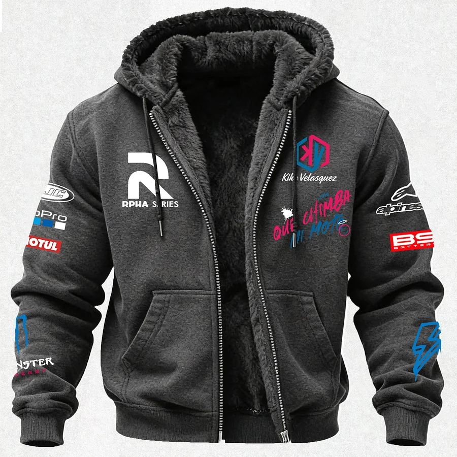 Monster Energy Savage Alpinestars Printed Zippered Hooded Fleece Cardigan