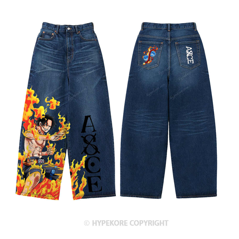 One Piece washed jeans