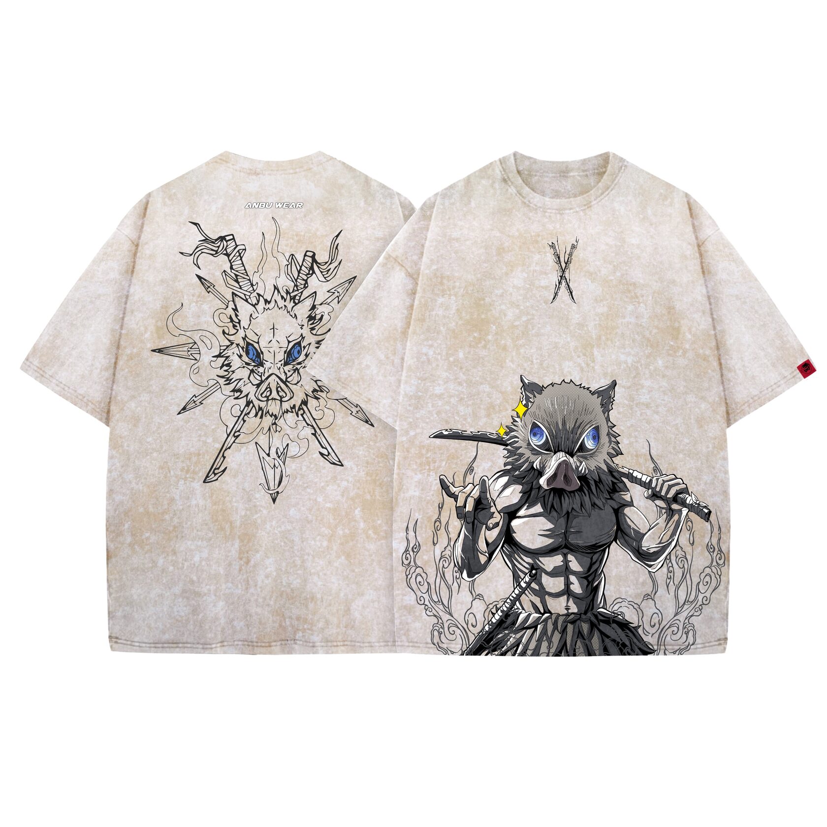 Demon Slayer Washed T-shirt / INOSUKE v2