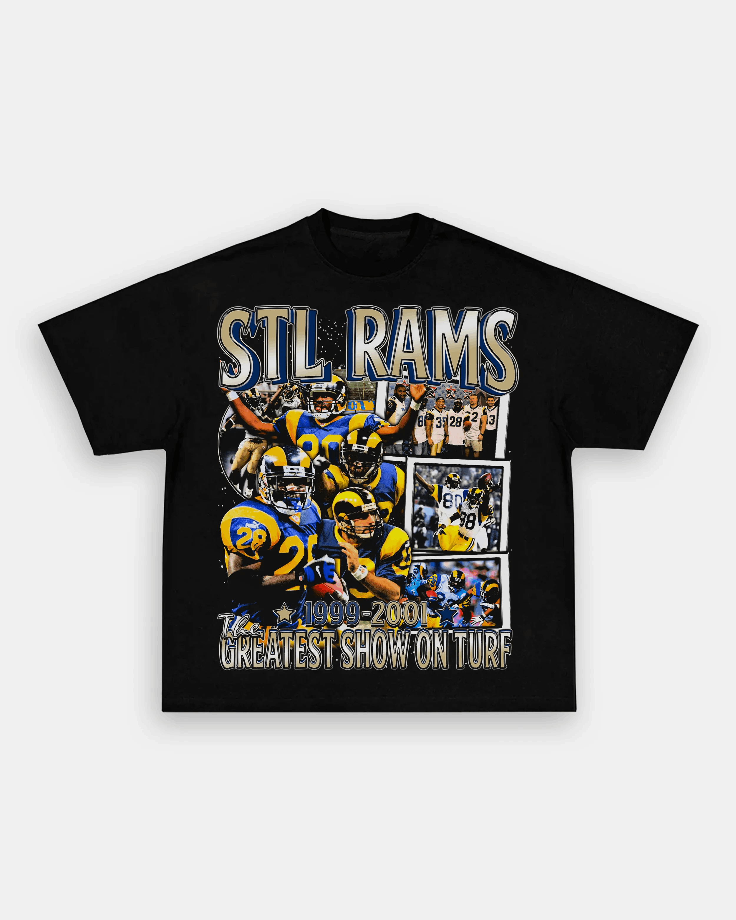 Unisex-Adult Ultra Cotton Washed T-Shirt Graphic 99-01 STL RAMS TEE