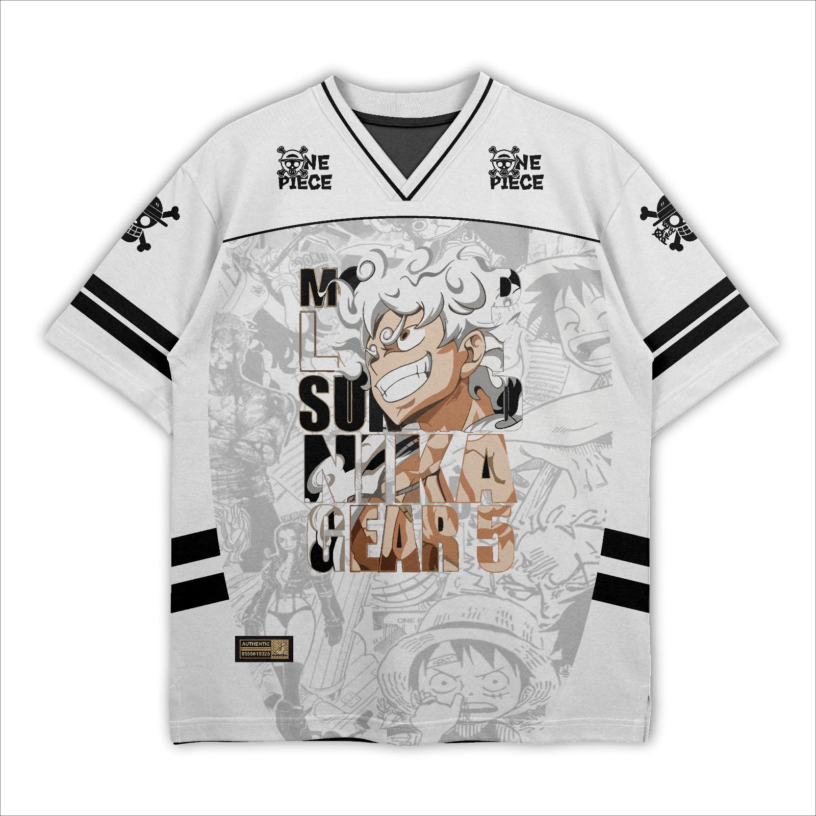 jersey series anime one piece unisex streetwear oversize boxy bahan dryfit premium full printing cod terlaris kekinian NFL Custom Jersey Oversize Premium Dryfit
