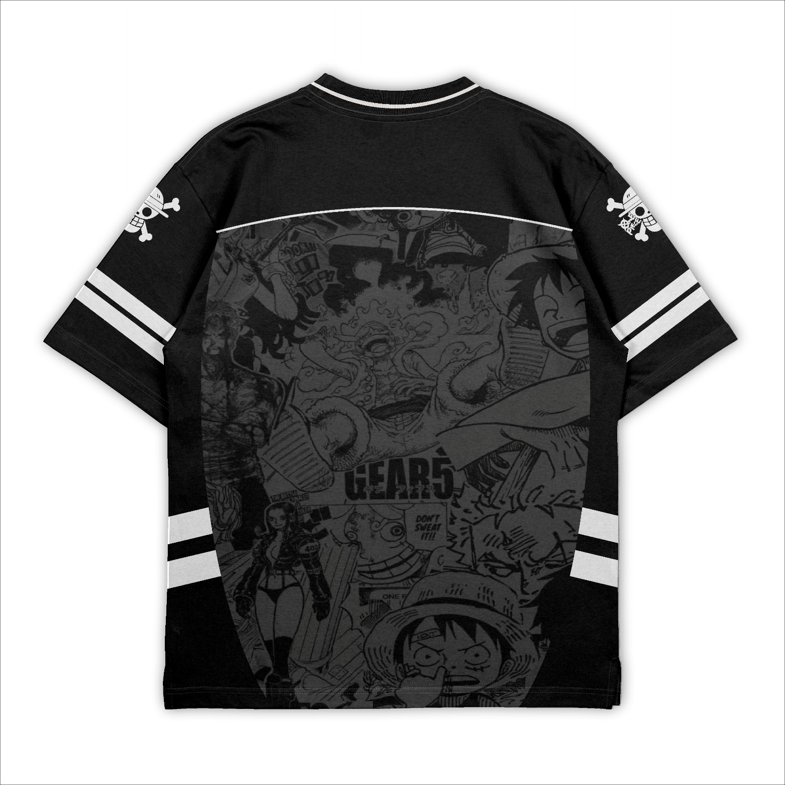 jersey series anime one piece unisex streetwear oversize boxy bahan dryfit premium full printing cod terlaris kekinian NFL Custom Jersey Oversize Premium Dryfit