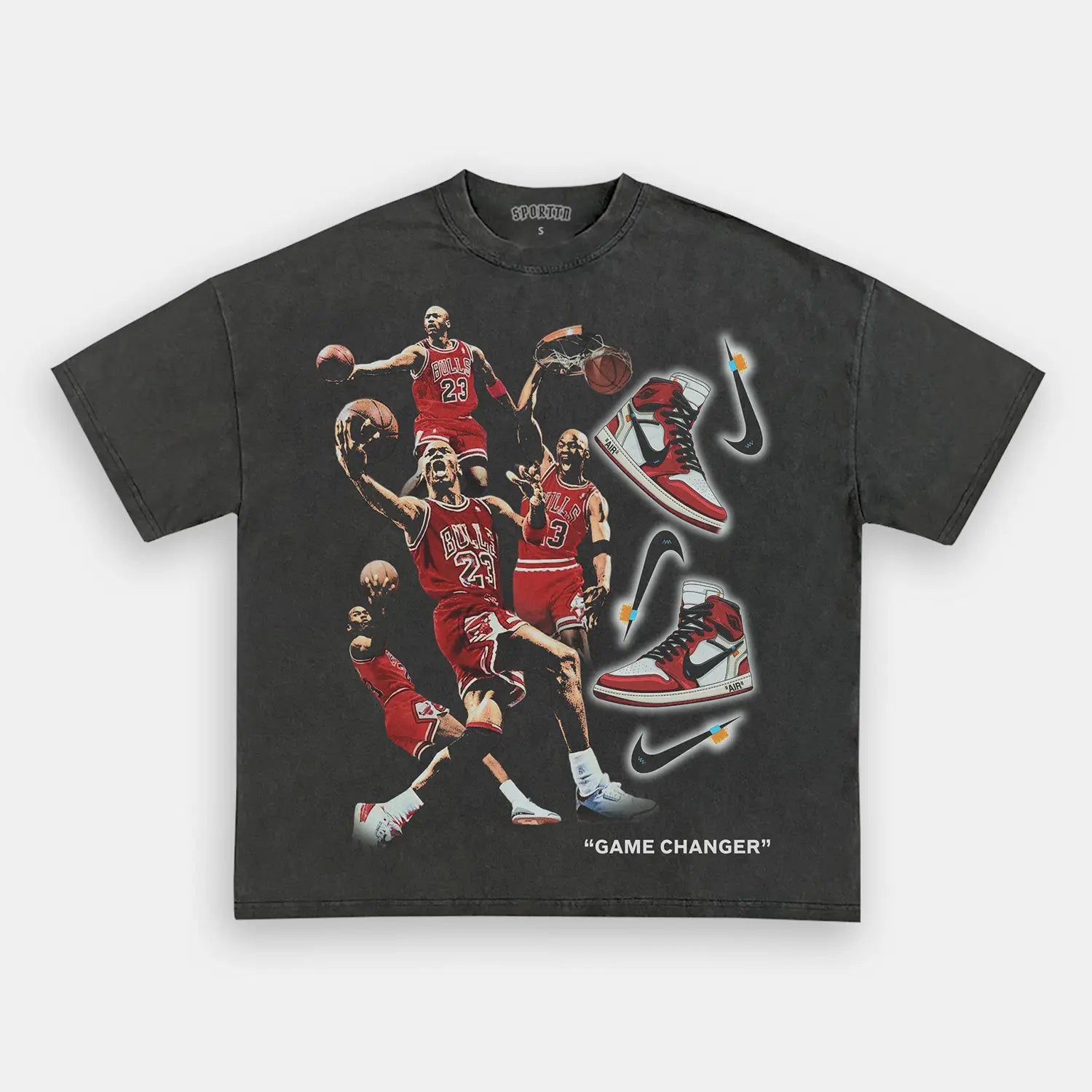 Unisex-Adult Ultra Cotton Washed T-Shirt Graphic  AIR ABLOH TEE 