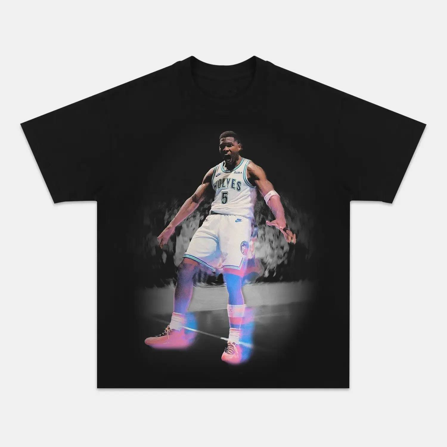 Unisex-Adult Ultra Cotton Washed T-Shirt Graphic ANTHONY EDWARDS VINTAGE TEE 