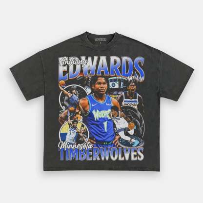 Unisex-Adult Ultra Cotton Washed T-Shirt Graphic ANTHONY EDWARDS TEE 