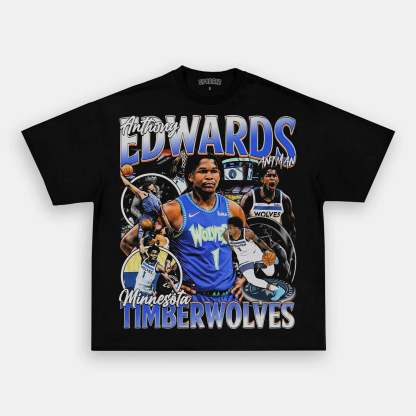 Unisex-Adult Ultra Cotton Washed T-Shirt Graphic ANTHONY EDWARDS TEE 