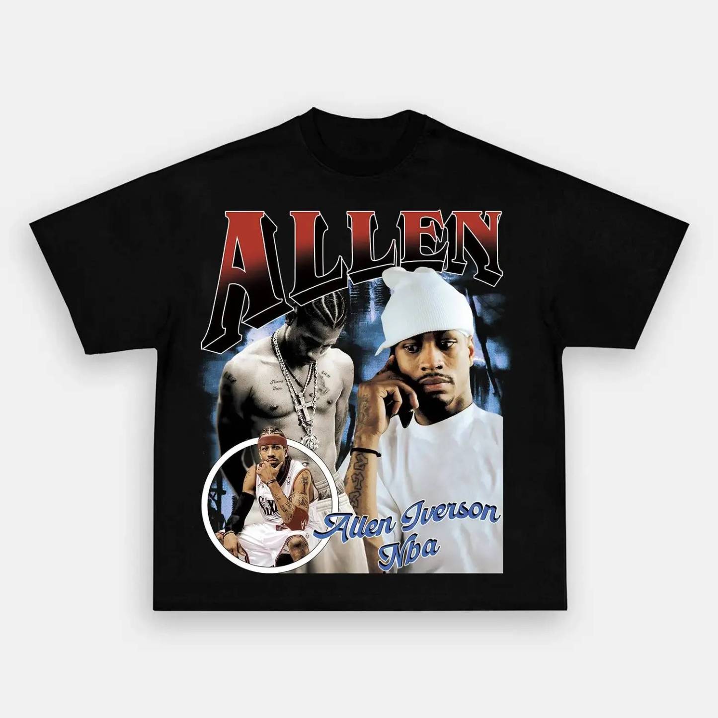 Unisex-Adult Ultra Cotton Washed T-Shirt Graphic Allen Iverson Tee 