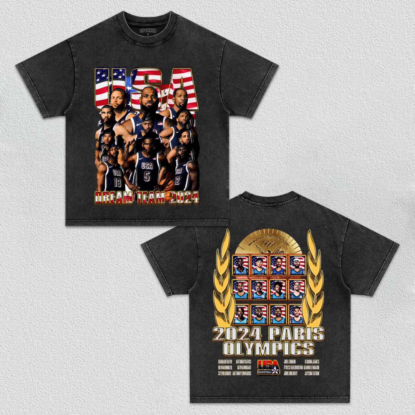 Unisex-Adult Ultra Cotton Washed T-Shirt Graphic Avengers 2024 Team USA V2 TEE