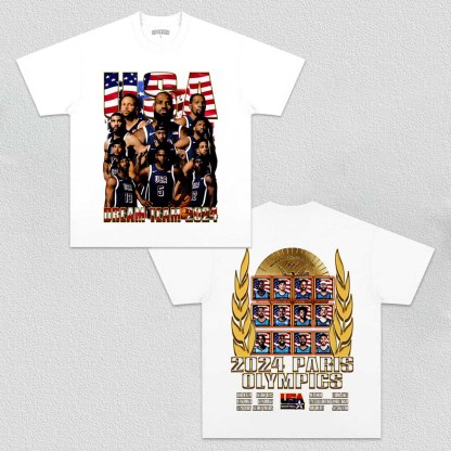 Unisex-Adult Ultra Cotton Washed T-Shirt Graphic  Avengers 2024 Team USA  V2 TEE 