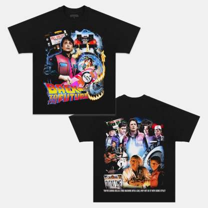 Unisex-Adult Ultra Cotton Washed T-Shirt Graphic BACK TO THE FUTURE V2 TEE 