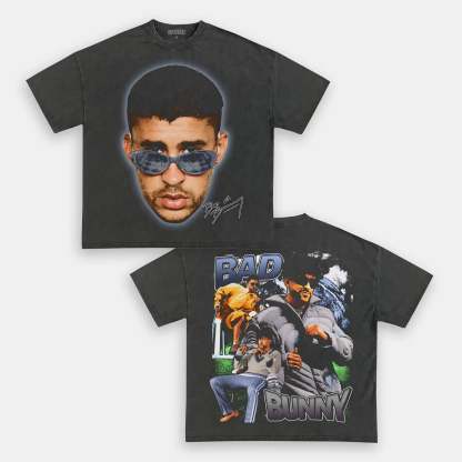 Unisex-Adult Ultra Cotton Washed T-Shirt Graphic  BAD BUNNY TEE 