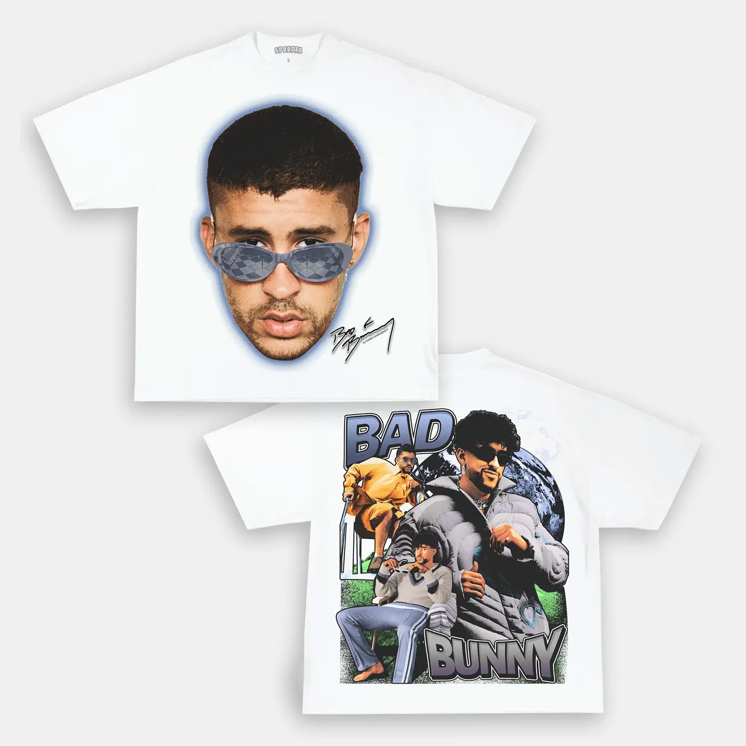 Unisex-Adult Ultra Cotton Washed T-Shirt Graphic  BAD BUNNY TEE 