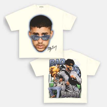 Unisex-Adult Ultra Cotton Washed T-Shirt Graphic  BAD BUNNY TEE 