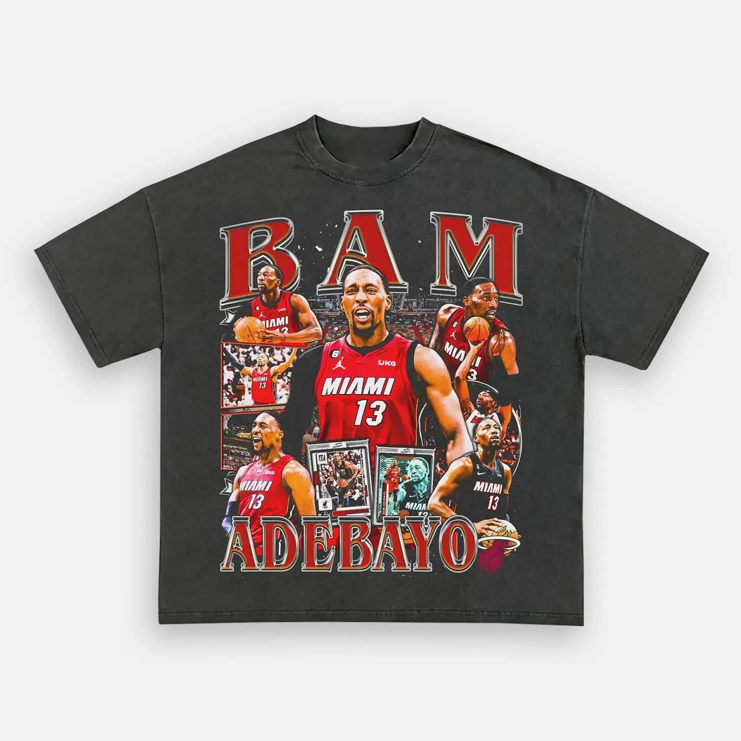 Unisex-Adult Ultra Cotton Washed T-Shirt Graphic  BAM ADEBAYO TEE 