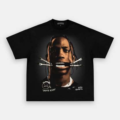 Unisex-Adult Ultra Cotton Washed T-Shirt Graphic  BIG_FACE_TRAVIS_TEE 