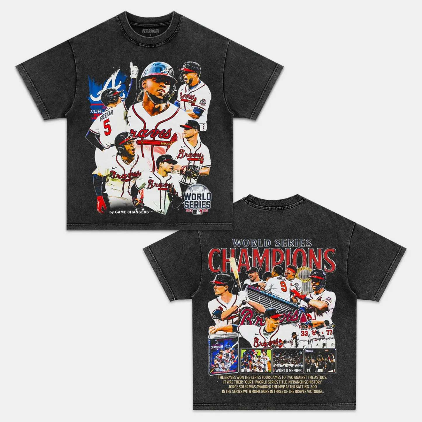 Unisex-Adult Ultra Cotton Washed T-Shirt Graphic BRAVES TEE
