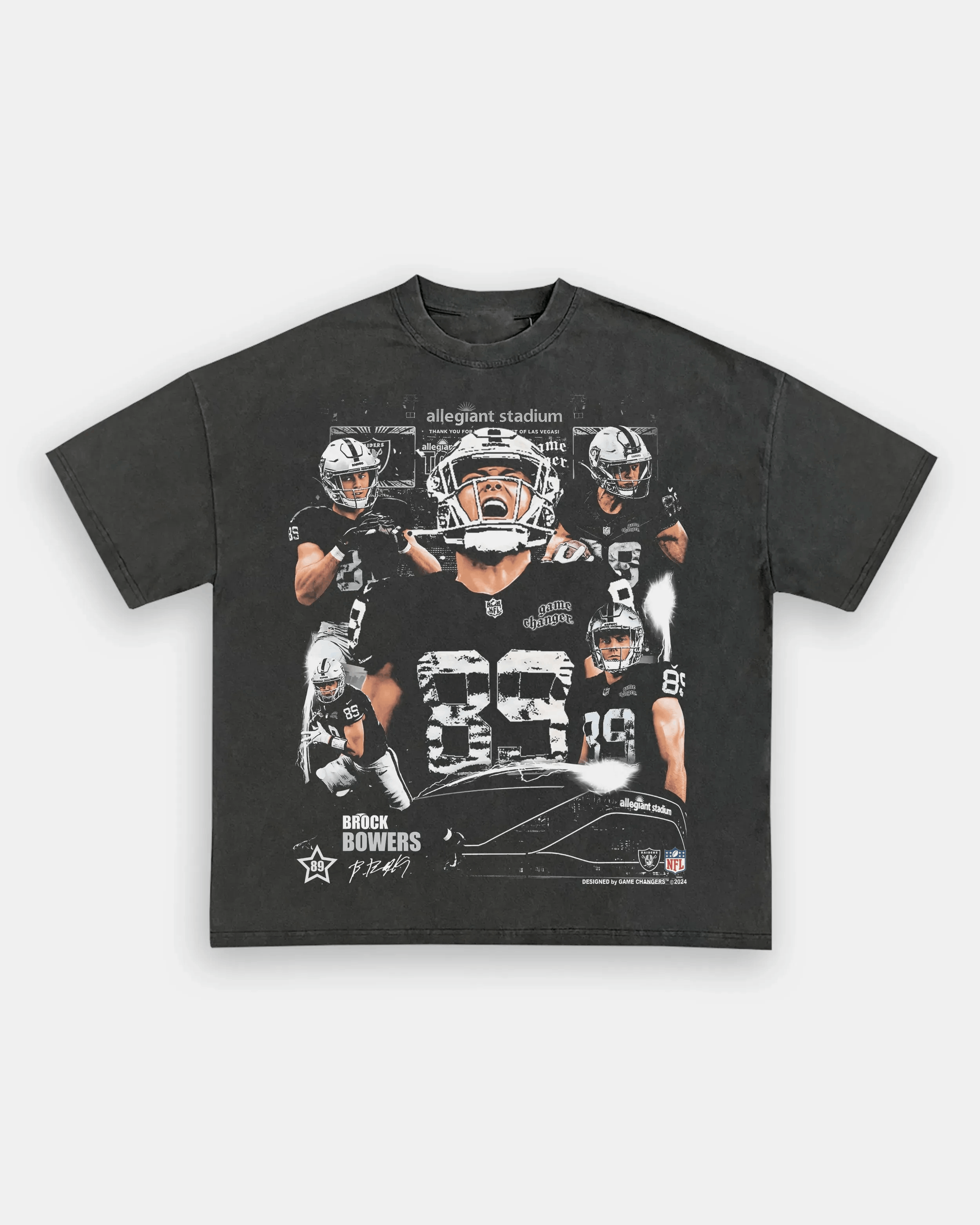 T-Shirt BROCK BOWERS - RAIDERS Unisex-Adult Cotton Washed | TIDESENCE