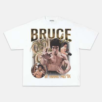 Unisex-Adult Ultra Cotton Washed T-Shirt Graphic  BRUCE LEE TEE 