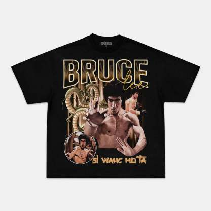 Unisex-Adult Ultra Cotton Washed T-Shirt Graphic  BRUCE LEE TEE 