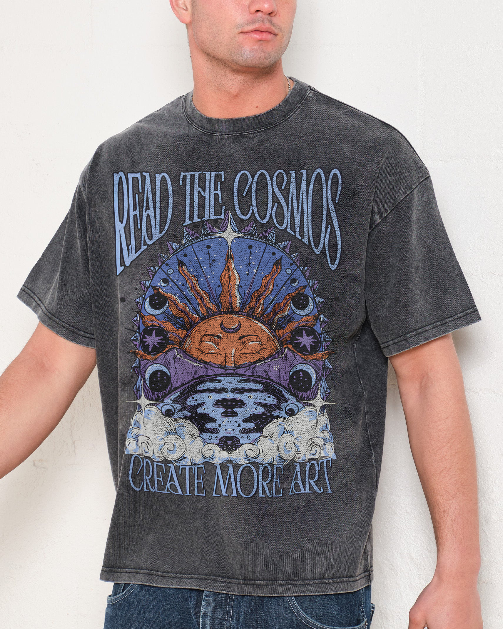 Washed T-Shirt | Hippie Sun Read The Cosmos Unisex Fit TEE | TIDESENCE