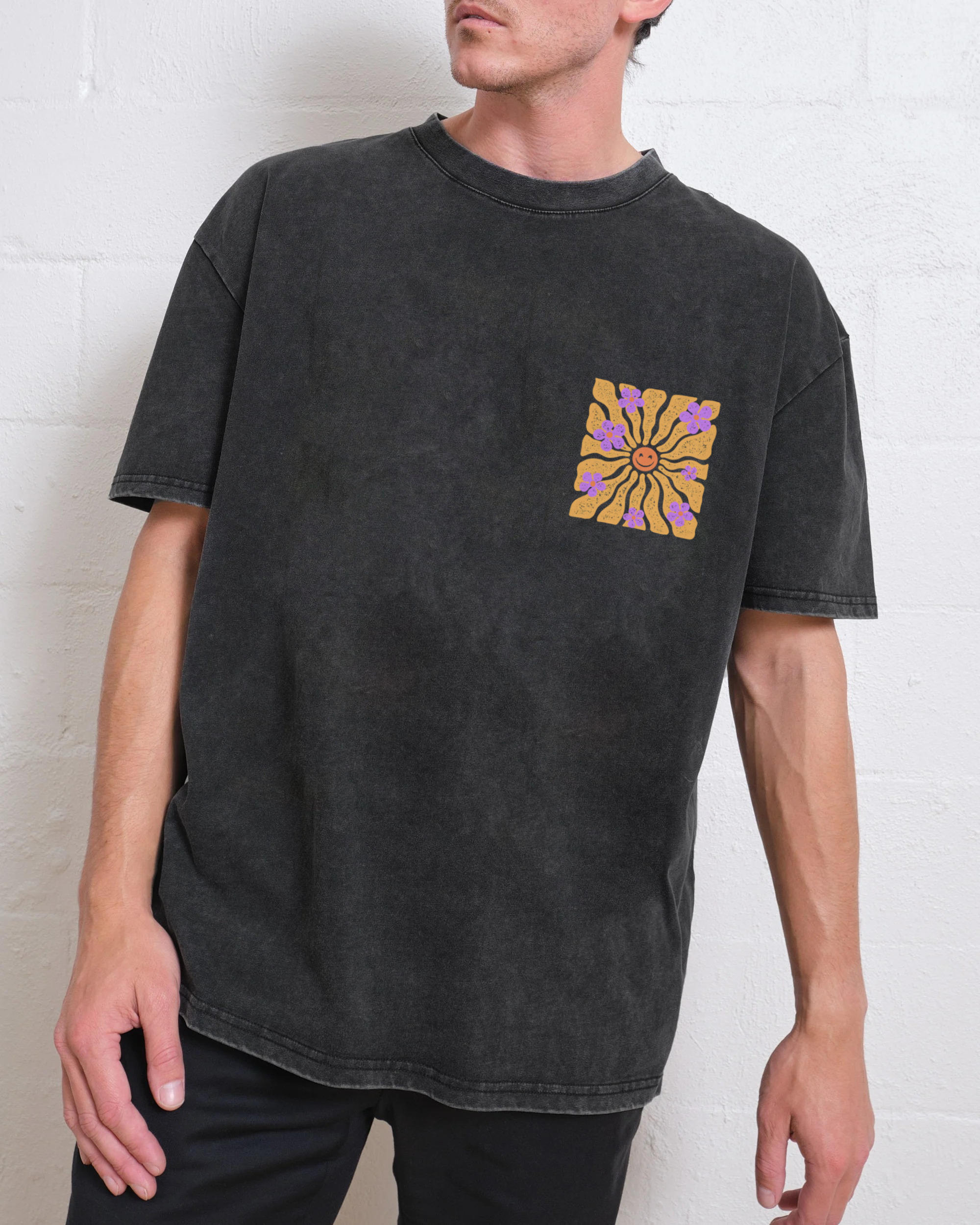 Washed T-Shirt | Hippie Sun Unisex Fit | TIDESENCE