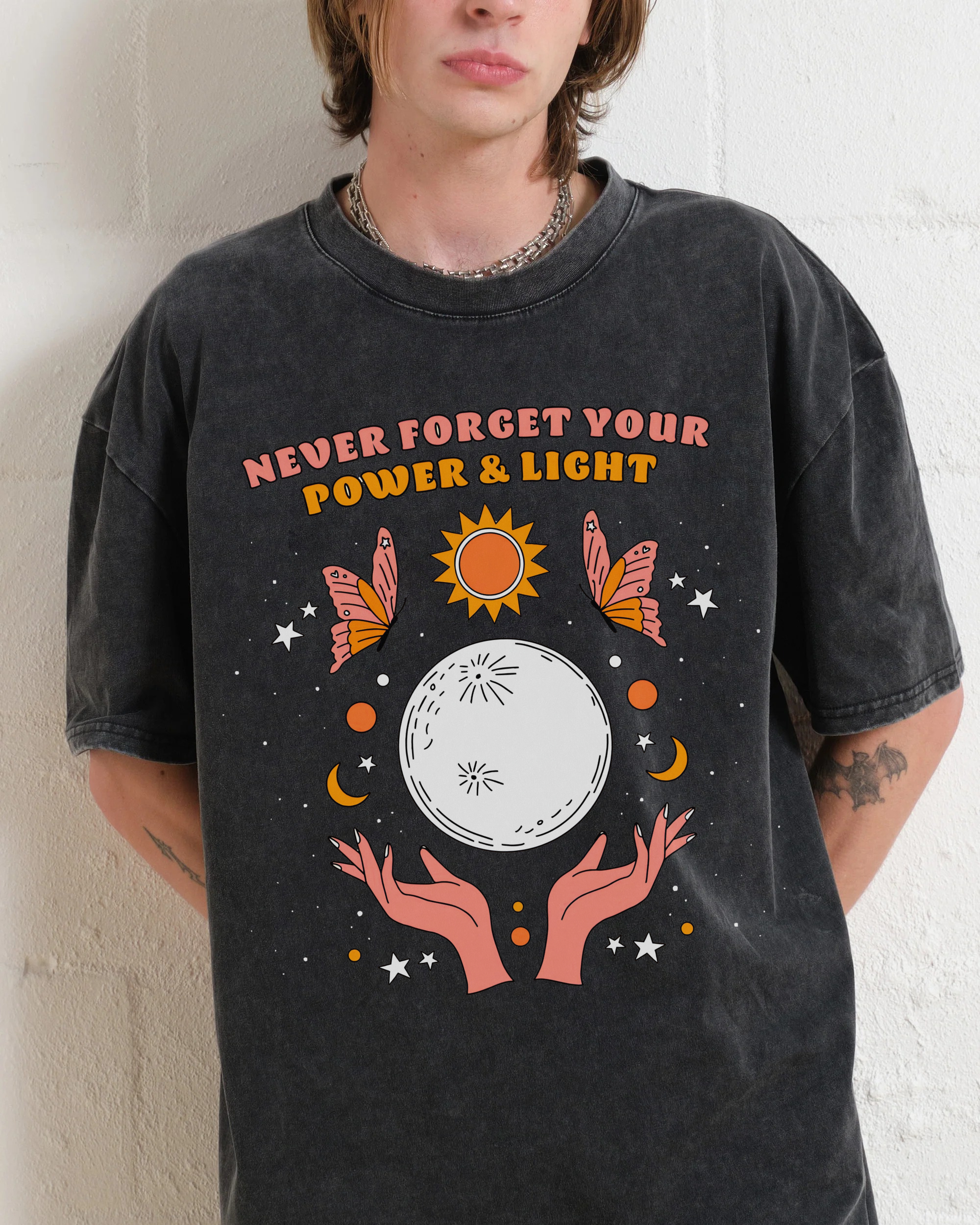 Washed T-shirt | Unisex Retro Adventure Hippie Sun Short Sleeve | TIDESENCE