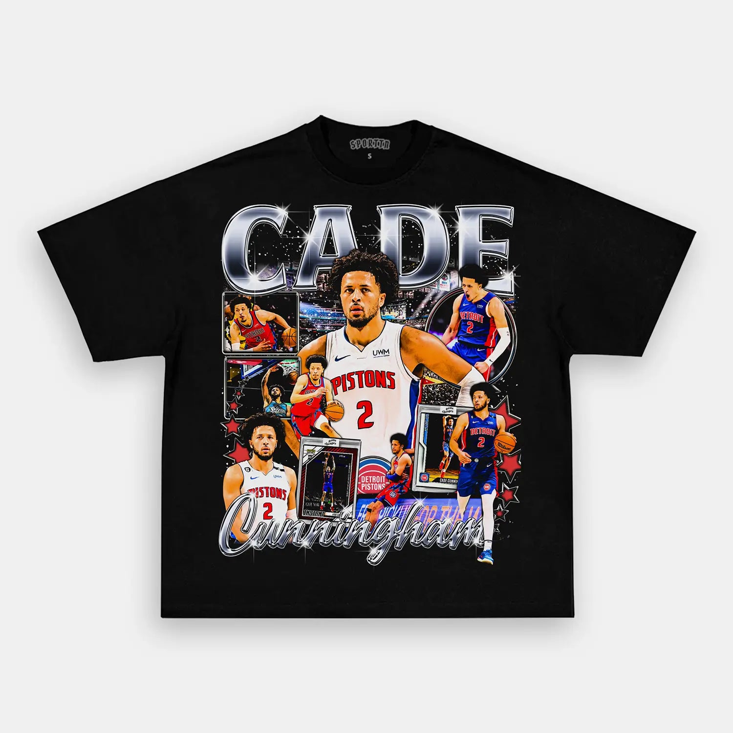 Unisex-Adult Ultra Cotton Washed T-Shirt Graphic  CADE CUNNINGHAM TEE 