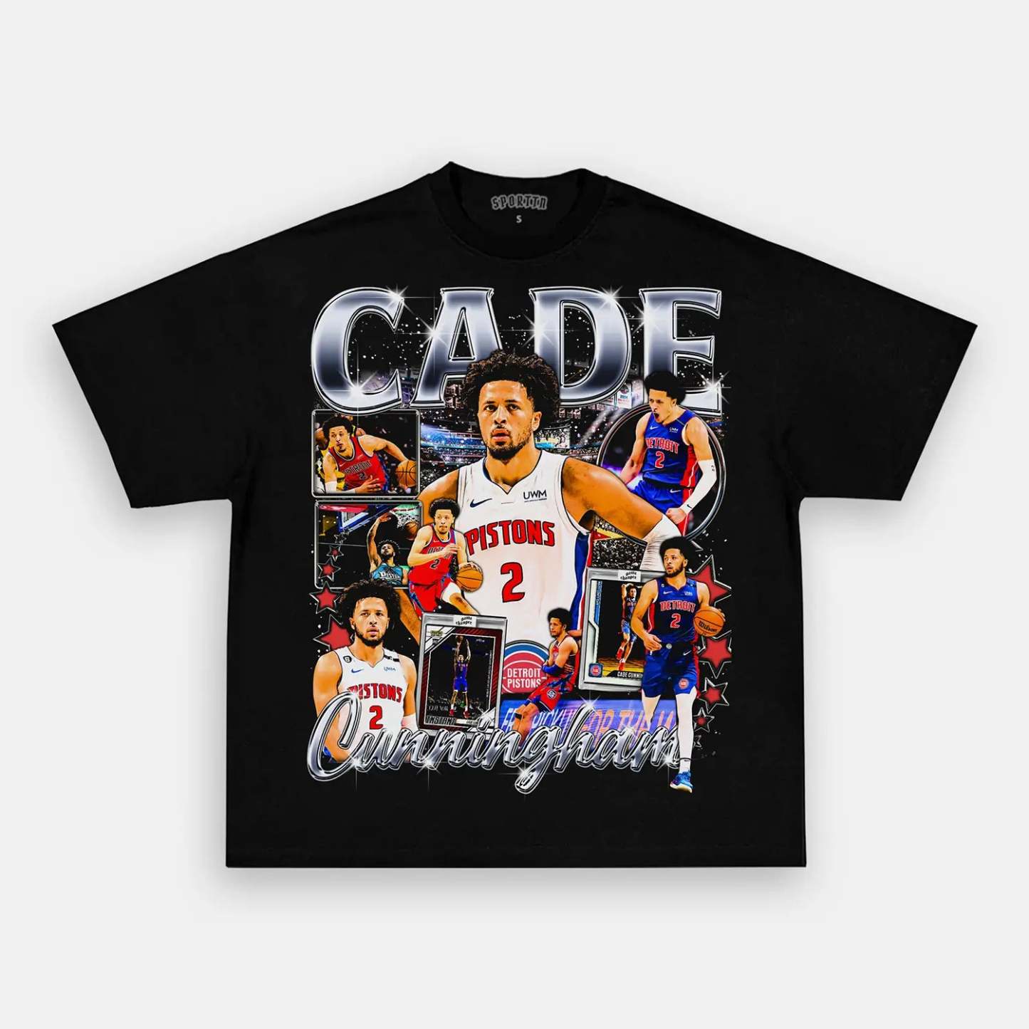 Unisex-Adult Ultra Cotton Washed T-Shirt Graphic CADE CUNNINGHAM TEE