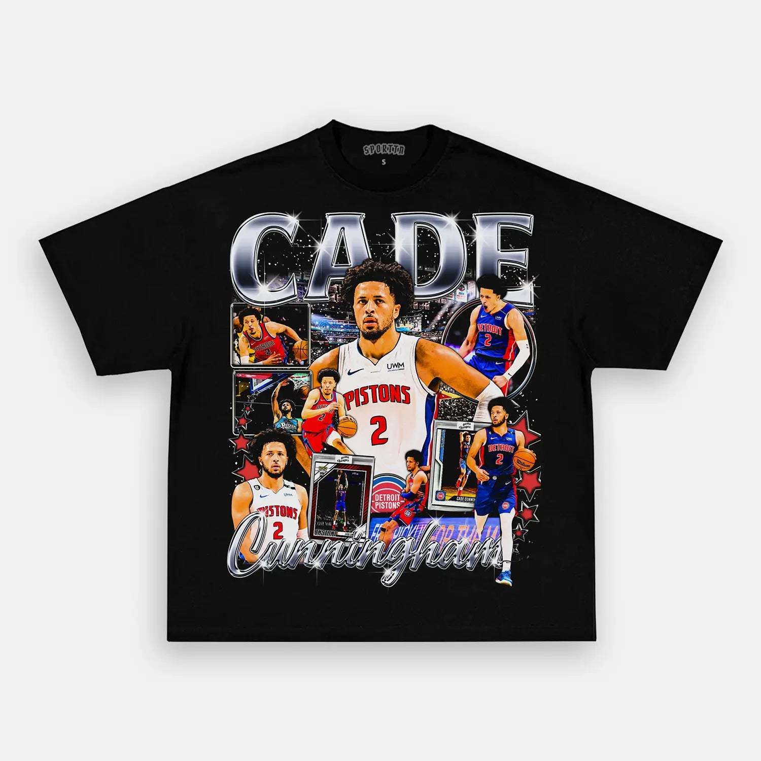 Unisex-Adult Ultra Cotton Washed T-Shirt Graphic CADE CUNNINGHAM TEE