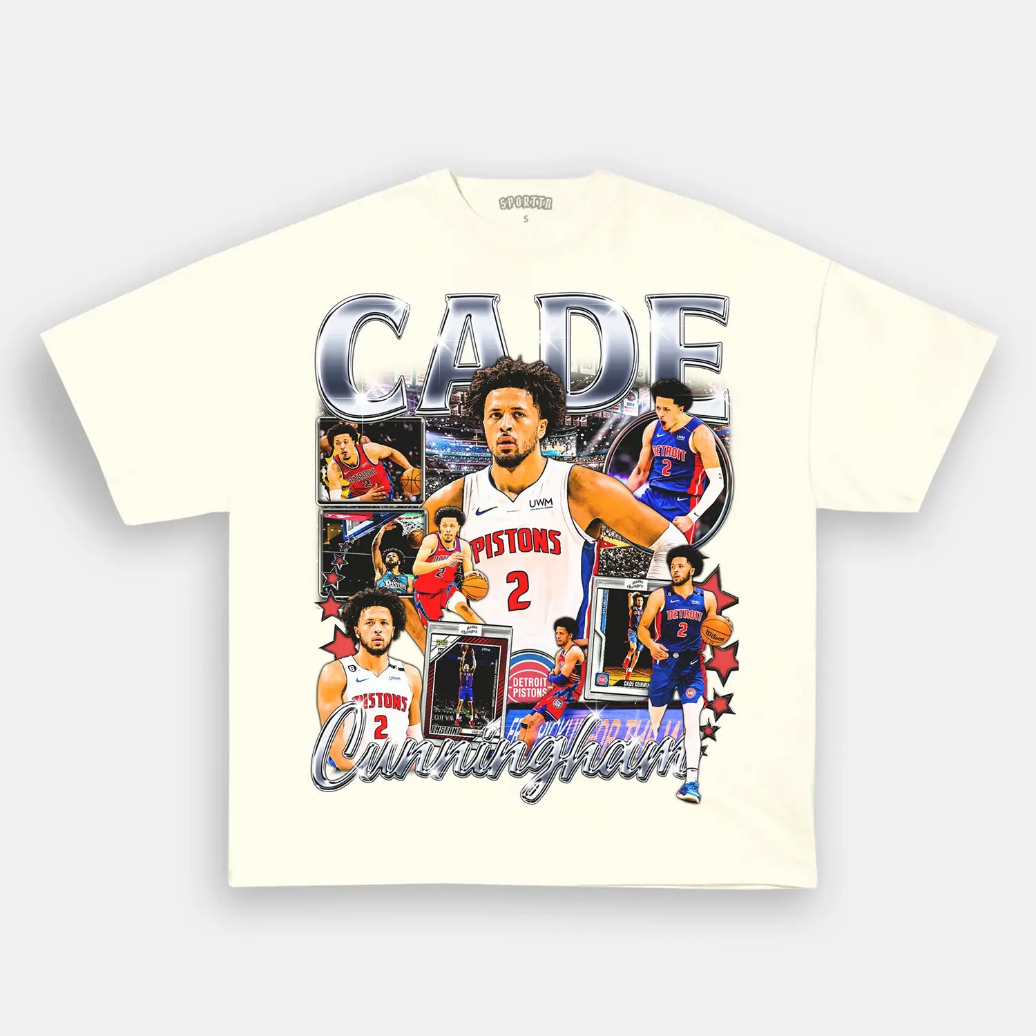 Unisex-Adult Ultra Cotton Washed T-Shirt Graphic  CADE CUNNINGHAM TEE 