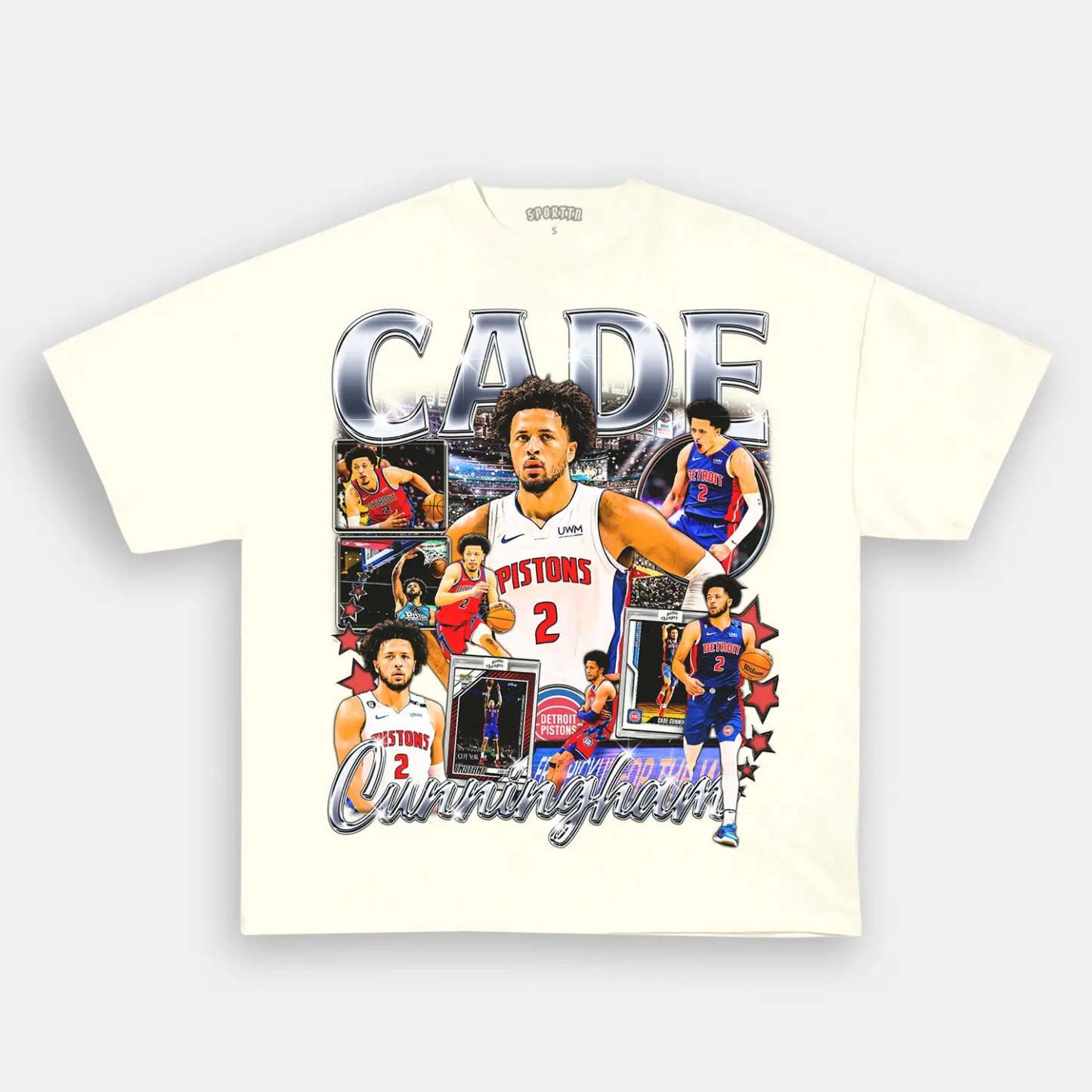 Unisex-Adult Ultra Cotton Washed T-Shirt Graphic CADE CUNNINGHAM TEE