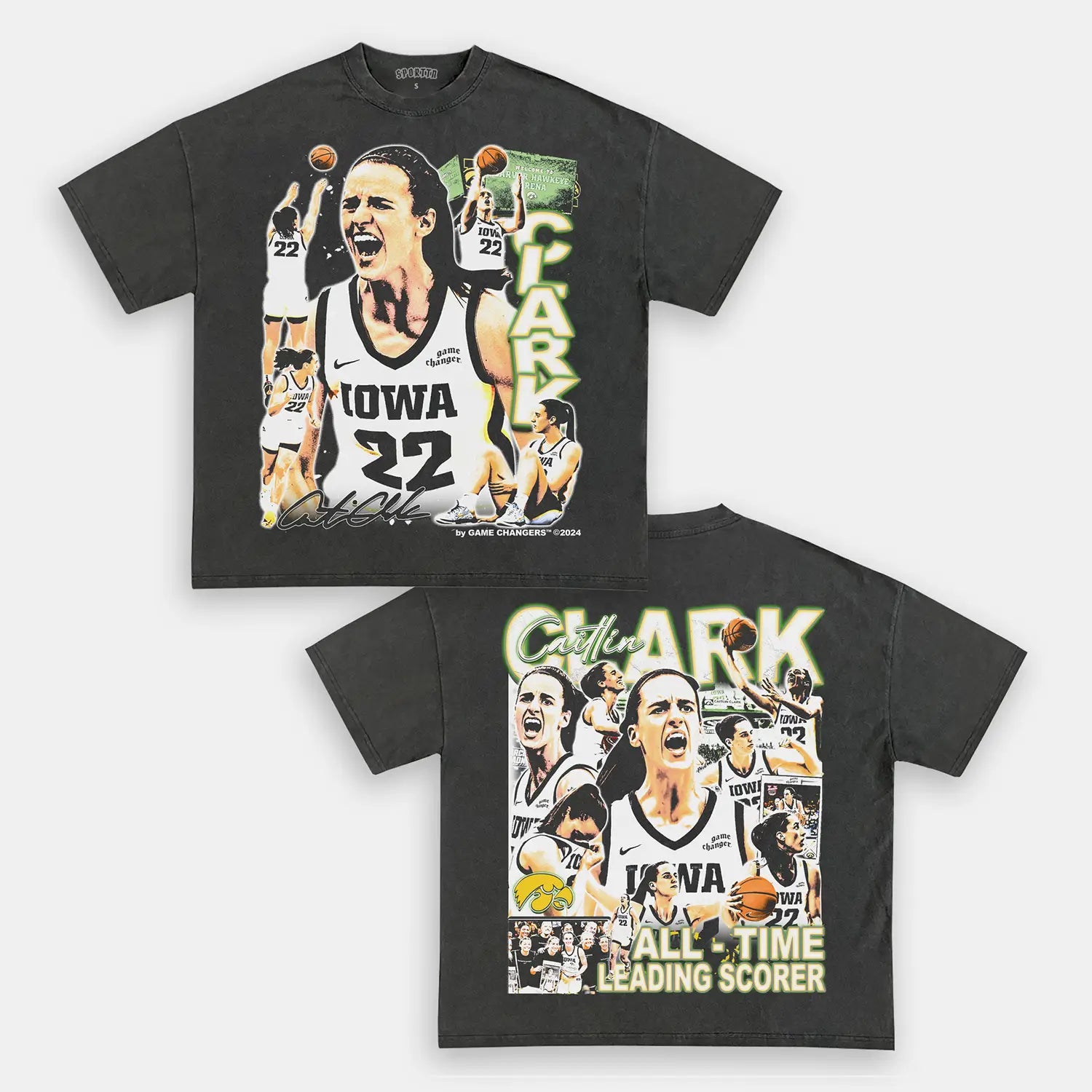 Unisex-Adult Ultra Cotton Washed T-Shirt Graphic CAITLIN CLARK V2 TEE - [DS] 