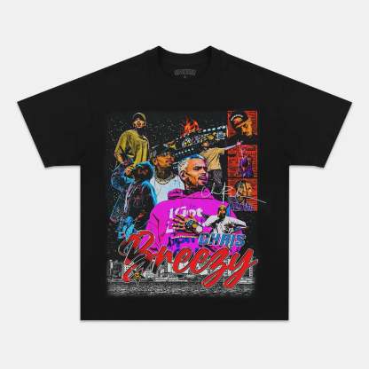 Unisex-Adult Ultra Cotton Washed T-Shirt Graphic CHRIS BROWN TEE 