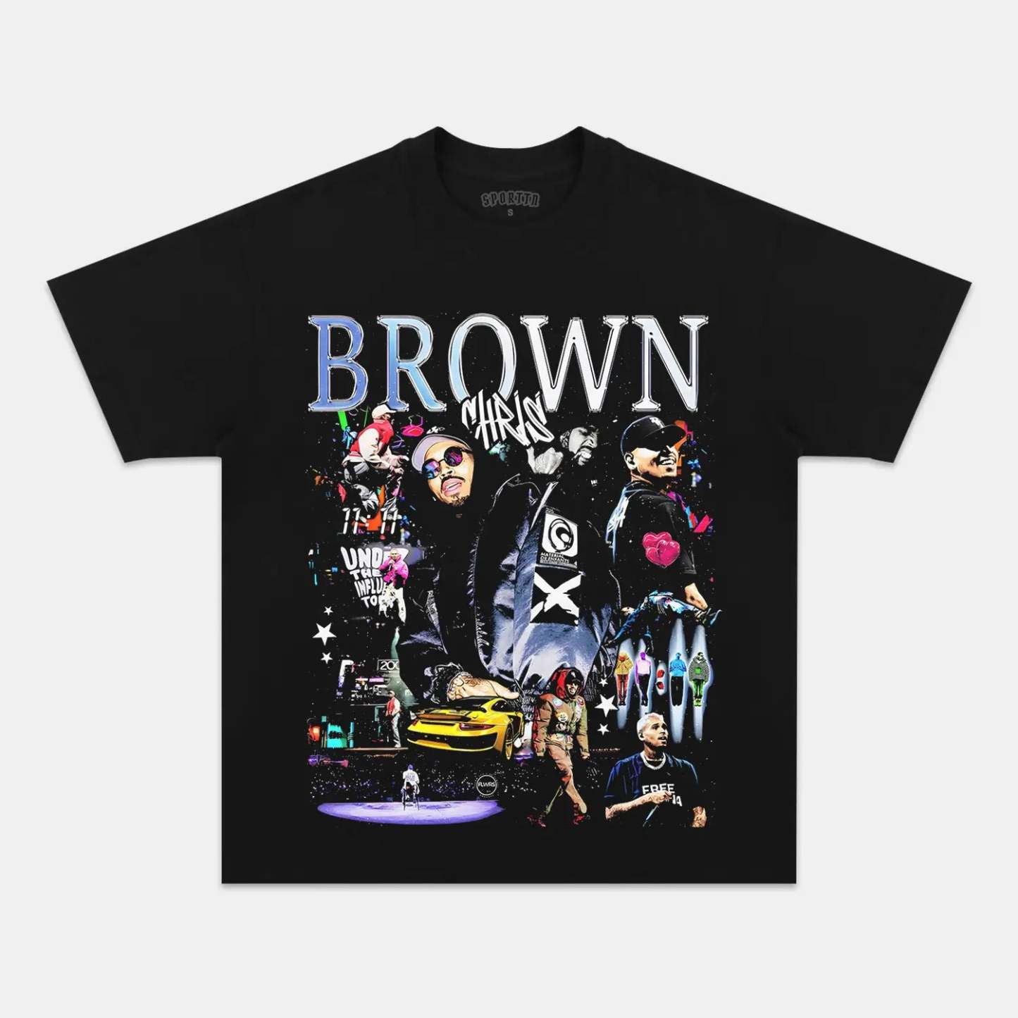 Unisex-Adult Ultra Cotton Washed T-Shirt Graphic CHRIS BROWN VINTAGE TEE 