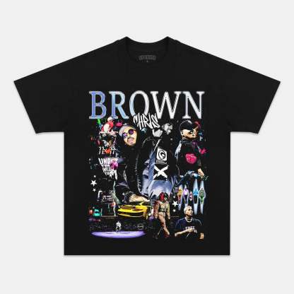 Unisex-Adult Ultra Cotton Washed T-Shirt Graphic CHRIS BROWN VINTAGE TEE 